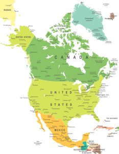 north america countries map