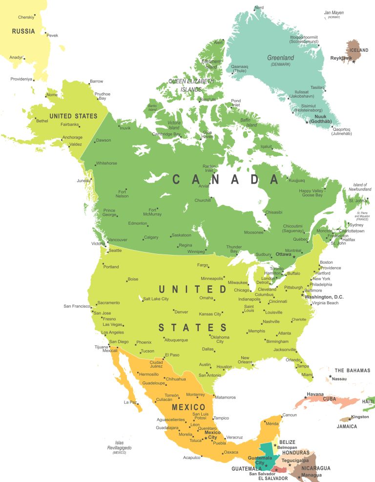 Where is North America on the Map