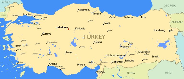 Turkey Main Cities Map