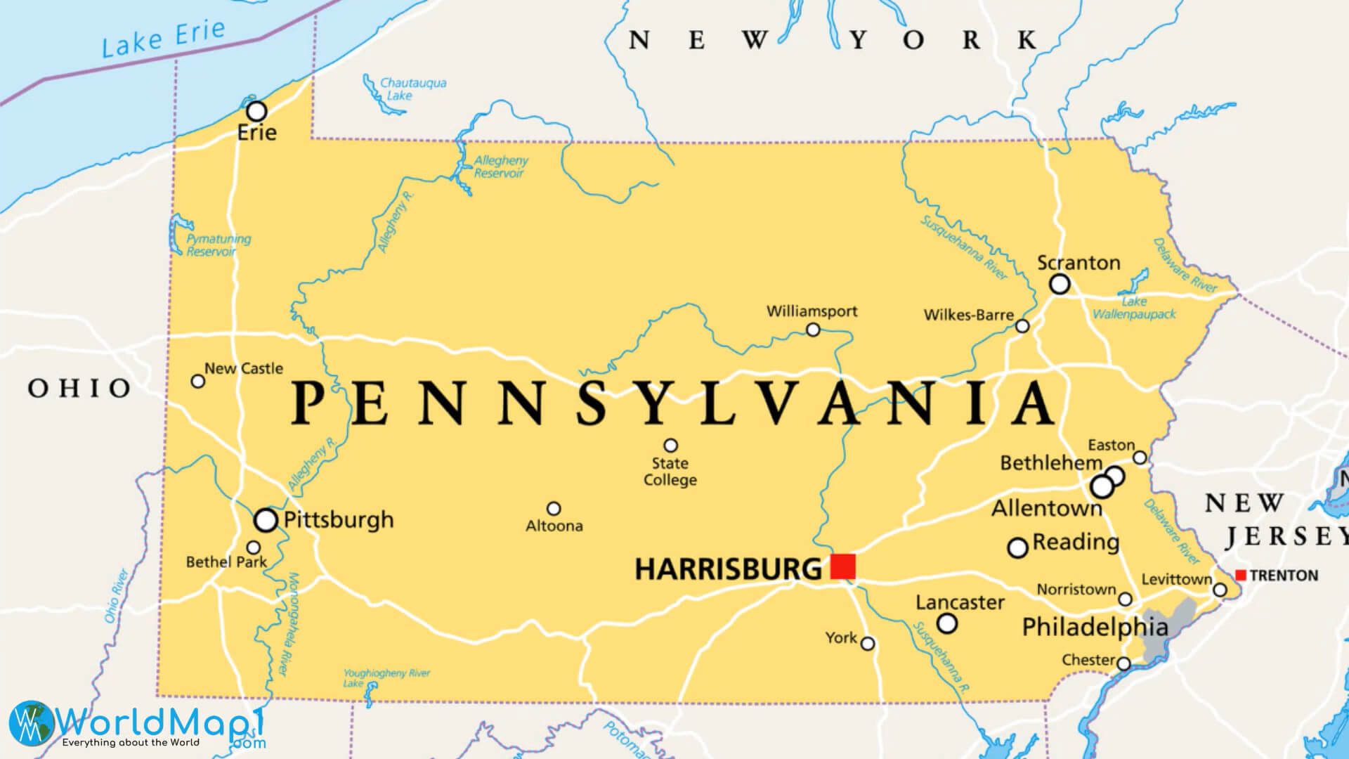 Pennsylvania WorldMap1 Com Blog Pennsylvania Cities Map