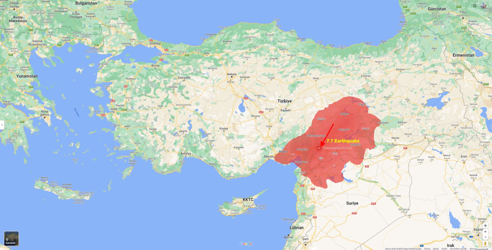 2023 Turkey Earthquake WorldMap1 Com Blog   Turkey Earthquake 2023 Kahramanmaras 2048x1042 